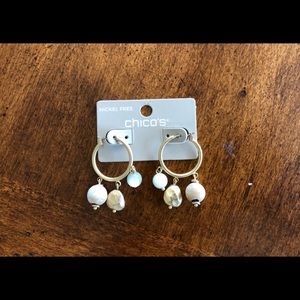 Chico's Beaded Hoop Earrings NWT